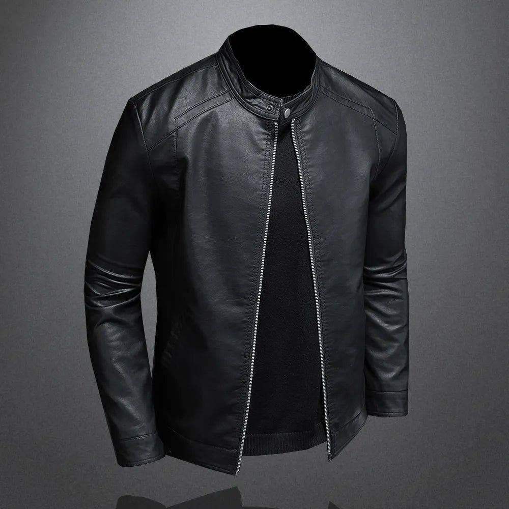 Veste en Cuir pour Homme Décontractée Motard