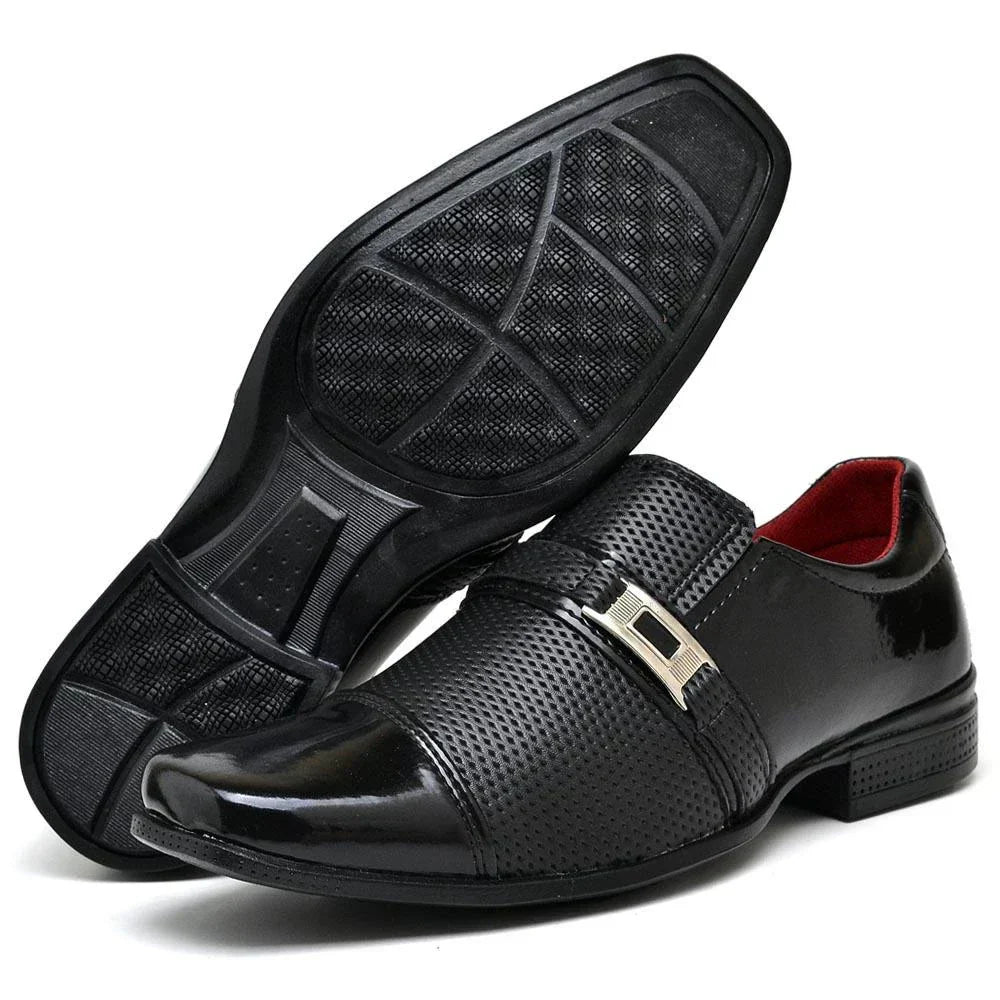 Chaussure Habillée Vernie Homme avec Boucle
